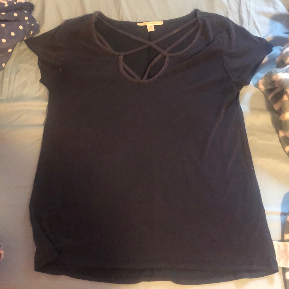 Blue criss cross top